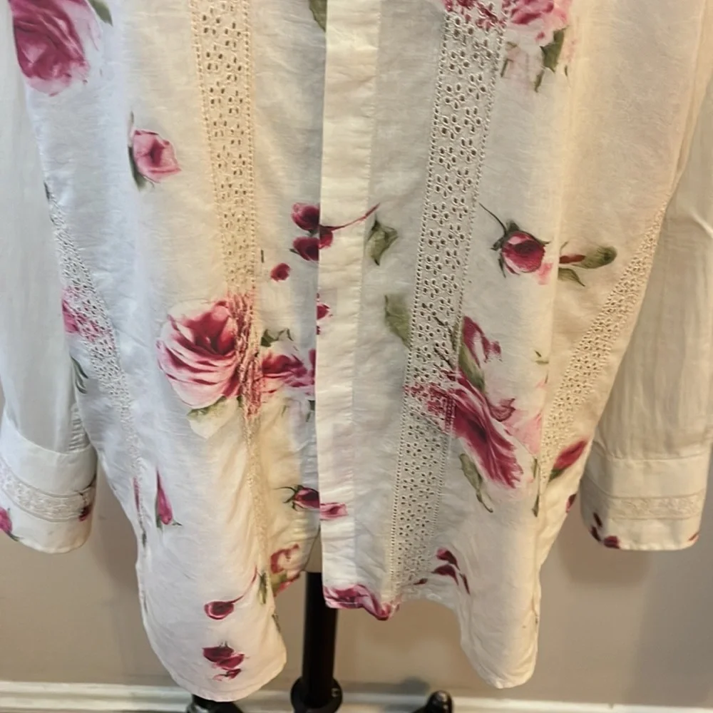 Ben Sherman Cream Red Roses FLoral Shirt_4